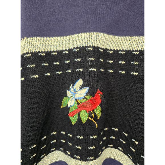 Vintage Womens Large Floral Flower Collared Sweatshirt Grandma Core 90s Sweater - Picture 2 of 13